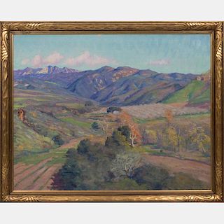 Arthur Merton Hazard (1872-1930) Mountain Landscape, Oil on canvas,