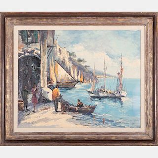 Marco (20th Century) Coastal Scene, Oil on canvas,