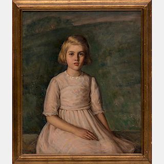 Harry Farlow (1882-1956) Portrait of Margaret Hildt, Oil on canvas,