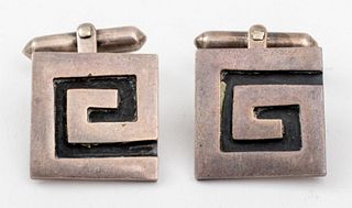Taxco Mexican Silver Concentric Square Cufflinks