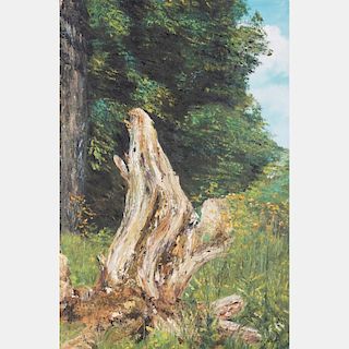 Chen Mao (1942-2011) Forest Scene, Oil on canvas,