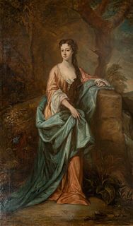 FULL LENGTH PORTRAIT OF A LADY OIL PAINTING