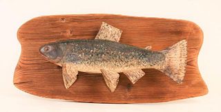 Trout Carving on a Plaque