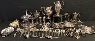Very Large Collection 19th C Silver Plate Pcs WALLACE REED & BARTON 