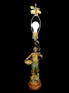 Victorian Spelter Figural Lamp 