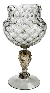 Dutch Facon de Venise Parcel Gilt Glass Goblet