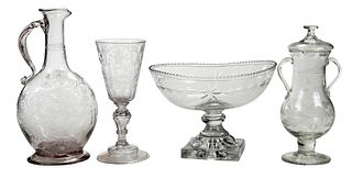 Four Continental and British Etched and Engraved Items