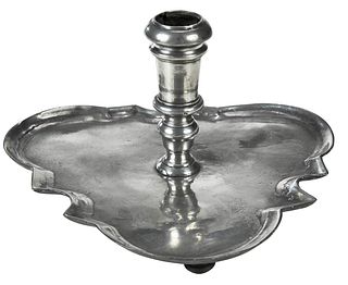Pewter Footed Candlestick Standish