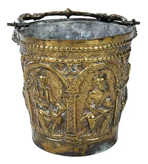 Early Continental Brass Ecclesiastical Pail