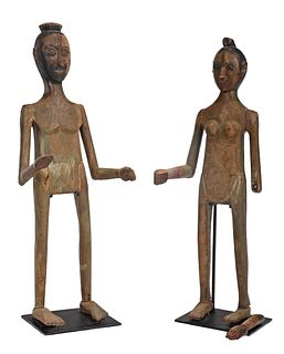 Toraja Tau Tau Male and Female Sculptures
