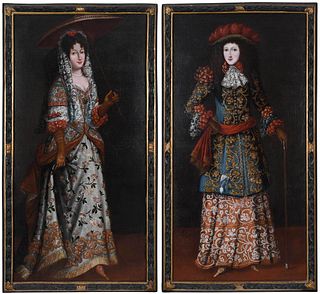 A Pair of Rare 17th Century Spanish School Portraits