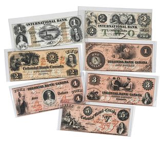 Seven Canadian Bank Notes