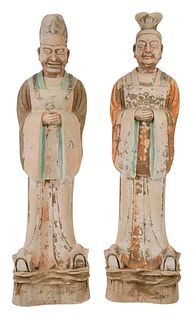 Two Large Polychrome Male Figures