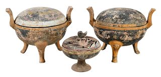Three Chinese Pottery Ceremonial Objects