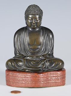 Japanese Signed Bronze Buddha