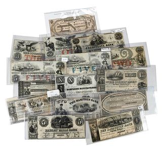 15 Massachusetts Obsolete Bank Notes