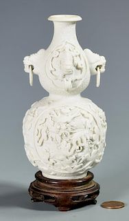 Chinese Biscuit Porcelain Double Gourd Vase