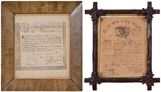 Two Framed Historic Documents 