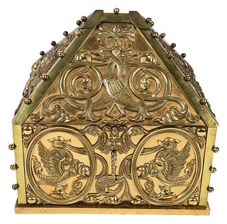 Celtic Style Gilt Bronze Table Casket
