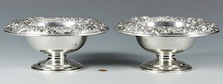 Pair S. Kirk & Son Repousse Sterling Compotes