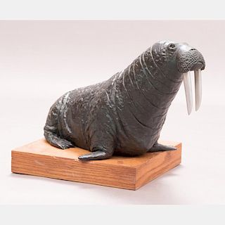Laurence G. Isard (1932-2009) Walrus, Bronze,