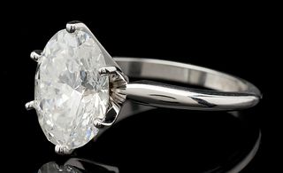 4.46 Carat Oval Brilliant Diamond Ring, GIA Report