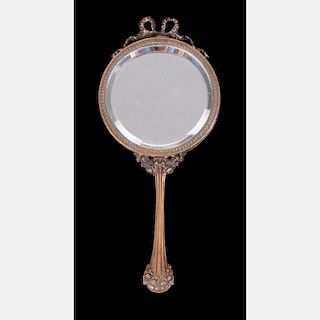 A Tiffany Co. Bronze Hand Mirror,