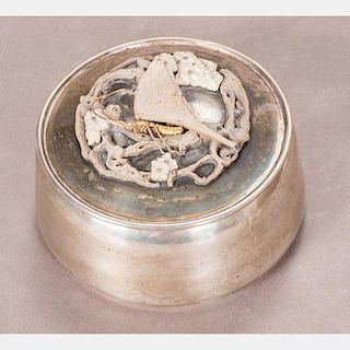 A Horace E. Potter Hand-Hammered Silver Lidded Box, c. 1908-1915,