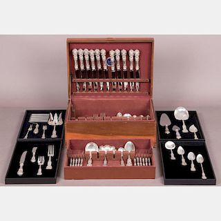 A Reed and Barton Sterling Silver Flatware Dinner Service for Twelve in the Francis Pattern, 20th Century,