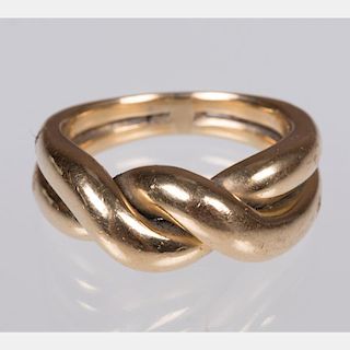 A 14kt. Yellow Gold Knot Twist Ring,