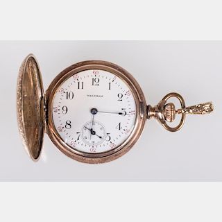 A Lady's Yellow Gold Filled Waltham Pocketwatch,