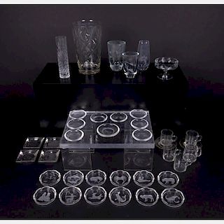 A Miscellaneous Collection of Crystal and Glass Decorative and Serving Items by Various Makers, 20th Century,