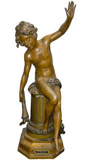 Eros Sculpture Cast Metal with Bronze Wash