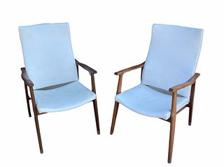 Pair of PEARSALL Style Highback Armchairs