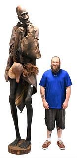 Large East African "Medicine Man" Wood Carved Figure
