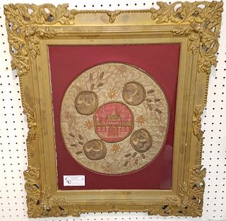 FRAMED MID EAST NEEDLE WORK 15 1/2" X 14" CORDTS MANSION
