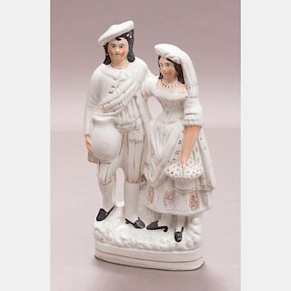A Staffordshire Porcelain Figural Group, 20th Century.