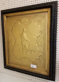 FRAMED 1850 GILT PLASTER? LOW RELIEF OF HENRY CLAY DESIGNED AND PROMATHETYPED BY C. YOUNGLOVE HAYNES NOV 12, 1850 PHIL 28" X 23" CORDTS MANSION
