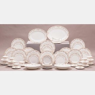A Royal Doulton Porcelain Dinner Service for Twelve in the Strasbourg Pattern, 20th Century.