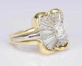 Ladies Diamond Platinum Ballerina Ring
