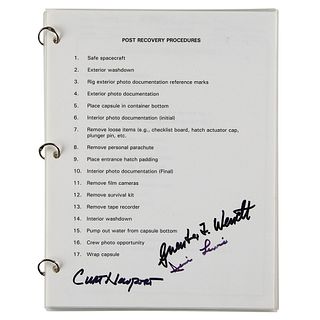 Liberty Bell 7 &#39;Post Recovery Procedures&#39; Checklist Signed by Curt Newport, Jim Lewis, and Guenter Wendt