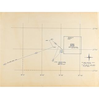 Liberty Bell 7 Navigational Recovery Data Drawing - From the Collection of Curt Newport
