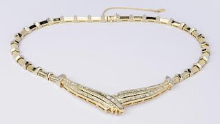 14K Diamond Collar Necklace