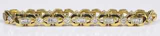 14K Princess Cut Diamond Link Bracelet