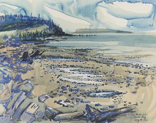 John Matsudaira ''Birch Bay'' 1966 Watercolor