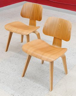 2pc Eames Herman Miller DCW Chairs