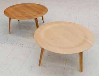 2pc Eames Herman Miller CTW Round Coffee Tables