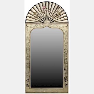 A Contemporary Painted Hardwood Mirror, 20th Century.