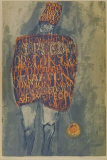 Kenneth Auvil ''Platform'' 1963 Color Lithograph