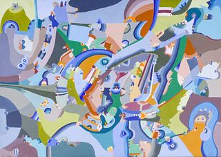 Claude Utley ''Untitled'' (Colorful Abstraction) 1990's